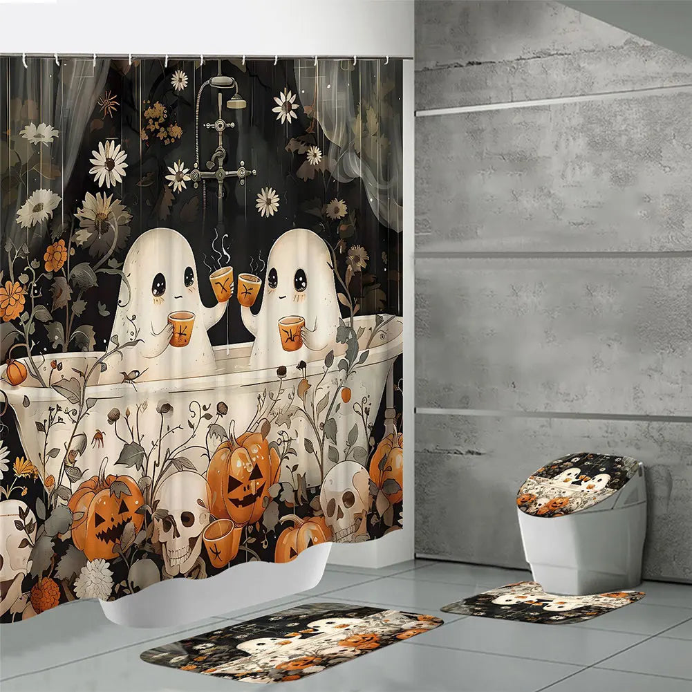 Halloween Bathtub Curtain with Hooks
