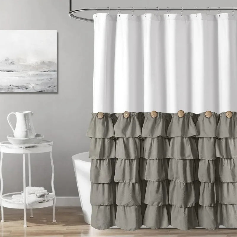 Farmhouse Shower Curtain Set with 12 Hooks