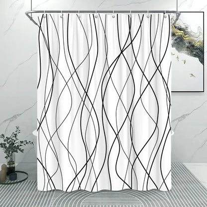 Abstract Lined Shower Curtain