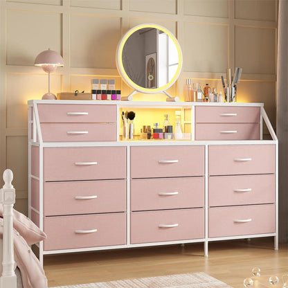 Wooden Top Metal Frame Chest of Drawers