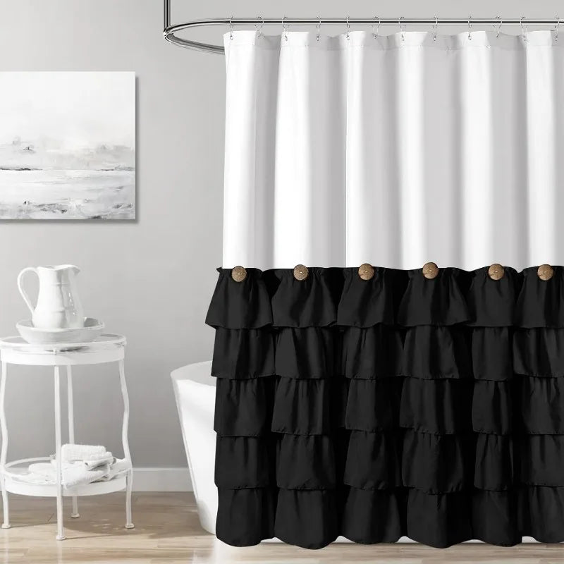 Farmhouse Shower Curtain Set with 12 Hooks