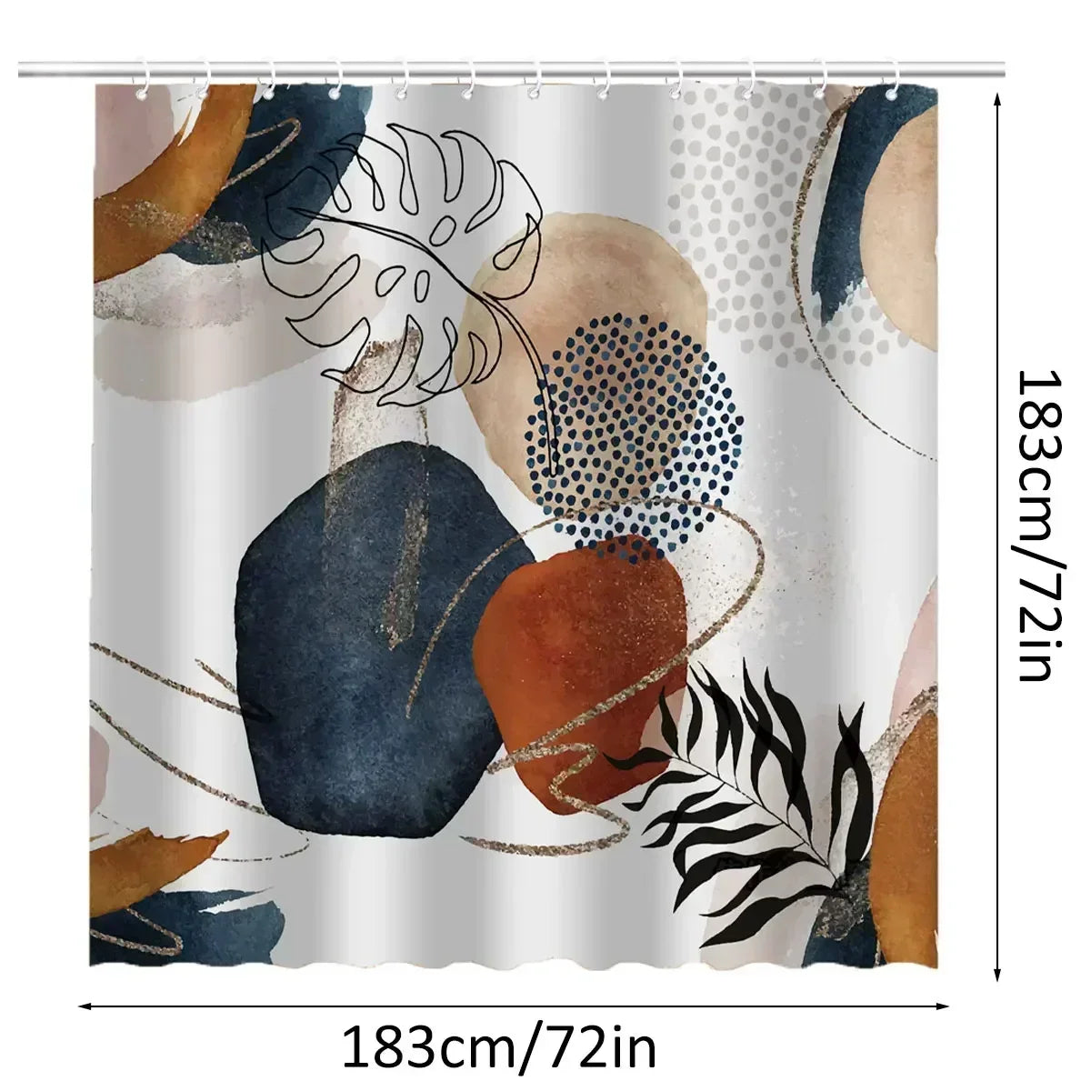 Boho Shower Curtain with Hooks
