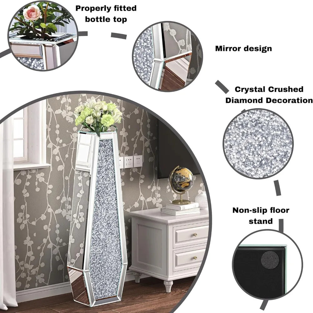 Crushed Diamond Floor Vase