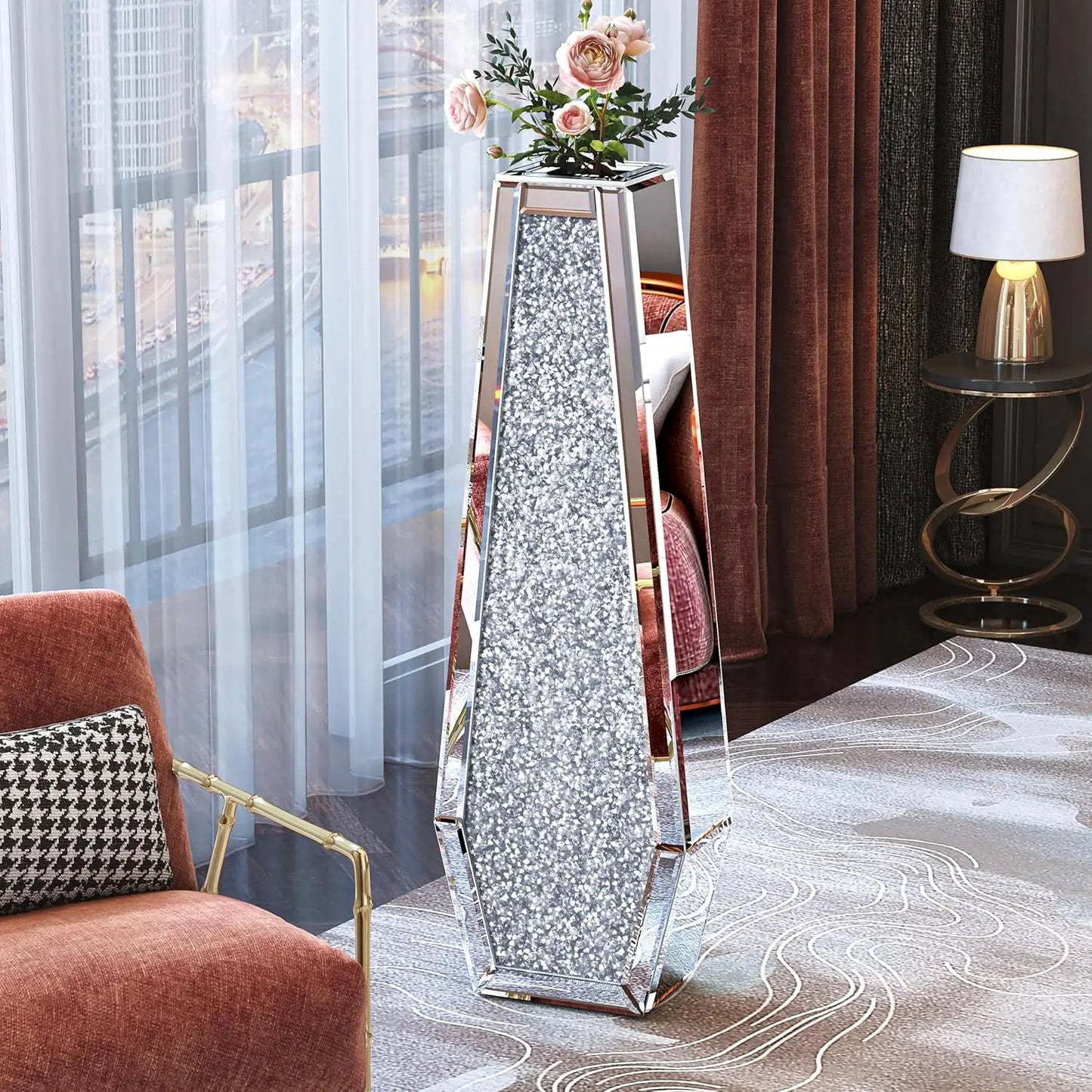 Crushed Diamond Floor Vase