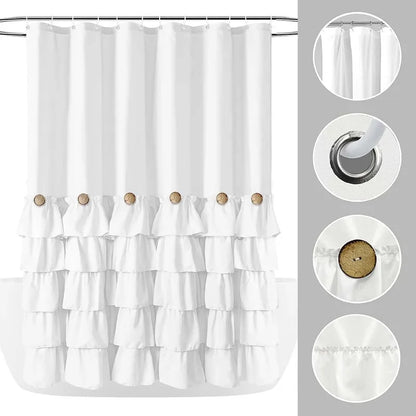 Farmhouse Shower Curtain Set with 12 Hooks