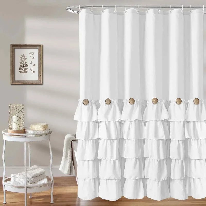 Farmhouse Shower Curtain Set with 12 Hooks