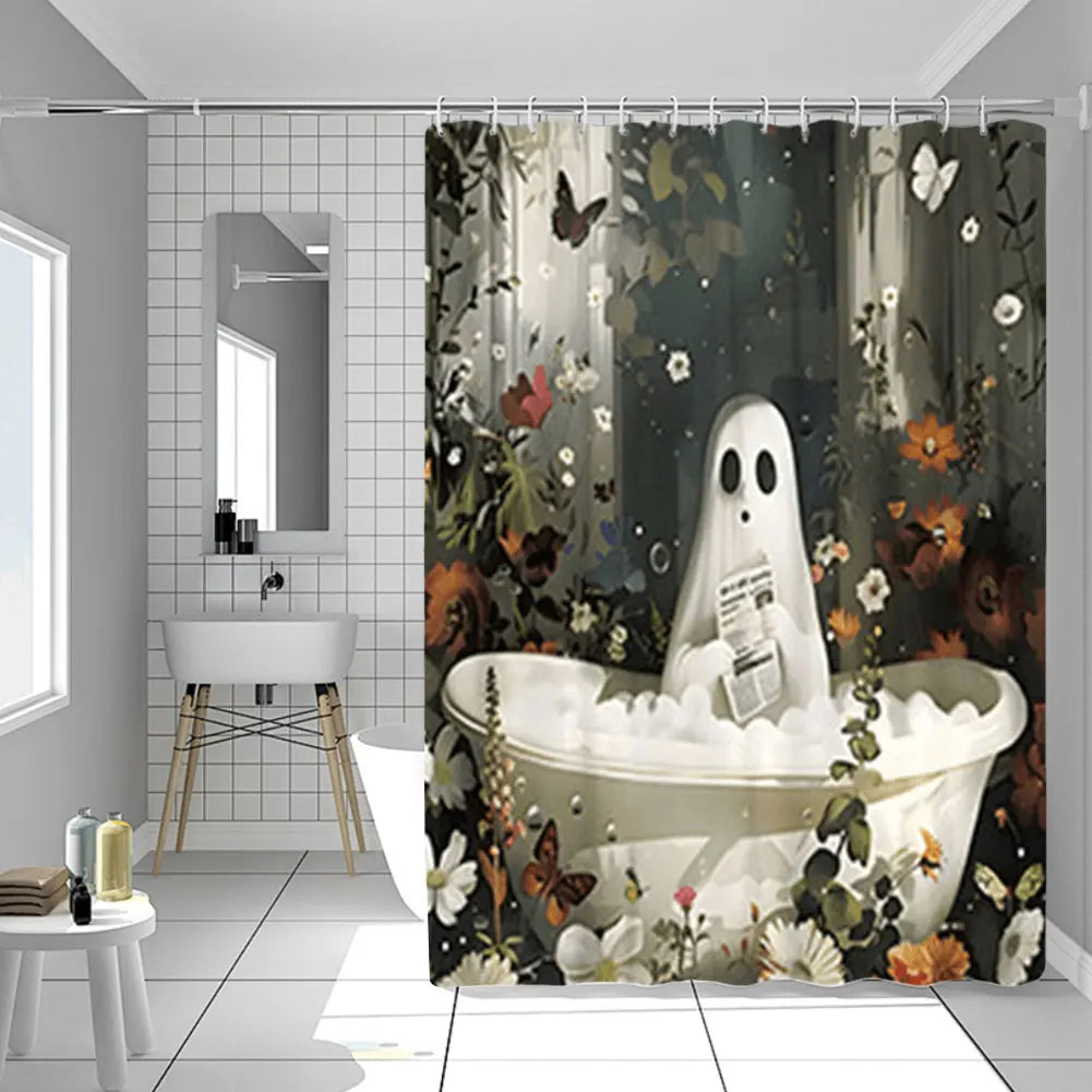 Halloween Bathtub Curtain with Hooks