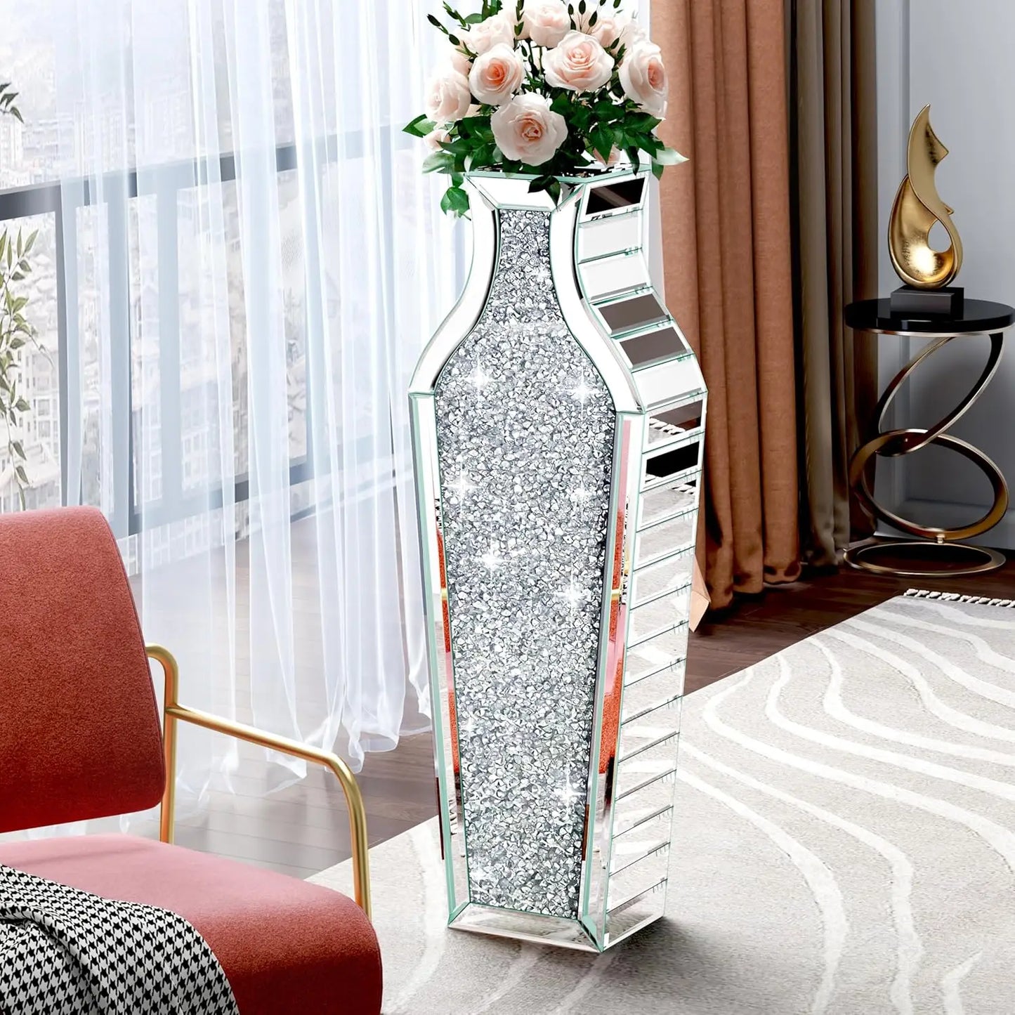 Crushed Diamond Floor Vase