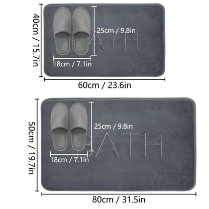 Furry solid color embroidery bathroom absorbent and dirt-resistant soft floor mat thickened toilet mat shower room non-slip mat