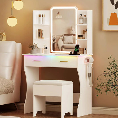 Dressing Table with Mirror & Power Outlet