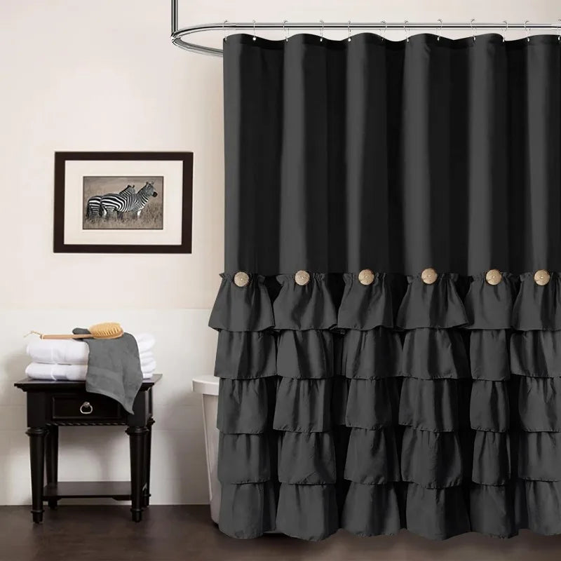 Farmhouse Shower Curtain Set with 12 Hooks